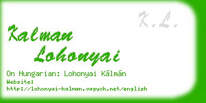 kalman lohonyai business card