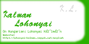 kalman lohonyai business card